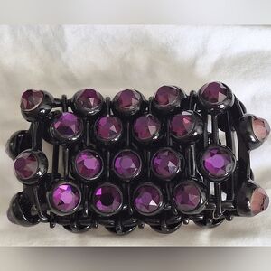 Purple Faceted Glass Beaded Bracelet